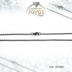 Cadena de Acero Dama Negro Tejido Volga  Medida 50 cm - 9015850