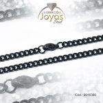 Cadena de Acero Caballero Negro Tejido Barbado Medida 60 cm - 9016360