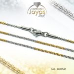 Cadena de Acero Dama 2 Tonos Tejido Caja Redonda  Medida 45 cm - 9017545