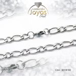 Cadena de Acero Caballero Plateado Tejido Barbado Alterno 1 x 1 Medida 60 cm - 9018160