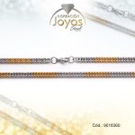 Cadena de Acero Caballero 2 Tonos Tejido Barbado Medida 60 cm - 9018360