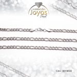 Cadena de Acero Caballero Plateado Tejido Figaro Medida 30 cm - 9019630