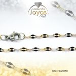 Cadena de Acero Dama 3 Tonos Tejido Óvalos Ondulados  Medida 50 cm - 9020150