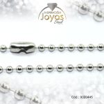 Cadena de Acero Dama Plateado Tejido de Bolas  Medida 45 cm - 9020445