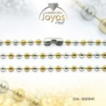 Cadena de Acero Dama 2 Tonos Tejido de Bolas  Medida 45 cm - 9020645