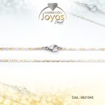 Cadena de Acero Dama 2 Tonos Tejido Valentino  Medida 45 cm - 9021545