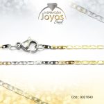 Cadena de Acero Dama 2 Tonos Tejido Valentino  Medida 40 cm - 9021640