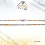 Cadena de Acero Caballero 2 Tonos Tejido Barbado Medida 60 cm - 9022860