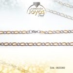 Cadena de Acero Caballero 2 Tonos Tejido Barbado Alterno 1 x 1 Medida 60 cm - 9023360