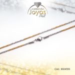 Cadena de Acero Dama 2 Tonos Tejido Singapur  Medida 50 cm - 9024550
