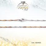 Cadena de Acero Dama 3 Tonos Tejido Singapur  Medida 50 cm - 9024650