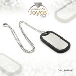 Cadena de Acero Plateado Con Dije Placa  Medida 60 cm - 9026860