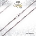 Cadena de Acero Caballero Plateado Tejido Cordón Salomónico Medida 60 cm - 9029560