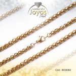 Cadena de Acero Caballero Dorado Tejido Espiga Medida 60 cm - 9030060