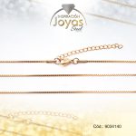 Cadena de Acero Dama Dorado Tejido Caja Redonda  Medida 40 cm - 9034140