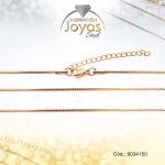 Cadena de Acero Dama Dorado Tejido Caja Redonda  Medida 50 cm - 9034150