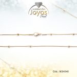 Cadena de Acero Dama Dorado Tejido Cola Topo Alterno con Esfera  Medida 40 cm - 9034340