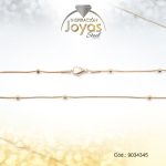 Cadena de Acero Dama Dorado Tejido Cola Topo Alterno con Esfera  Medida 45 cm - 9034345