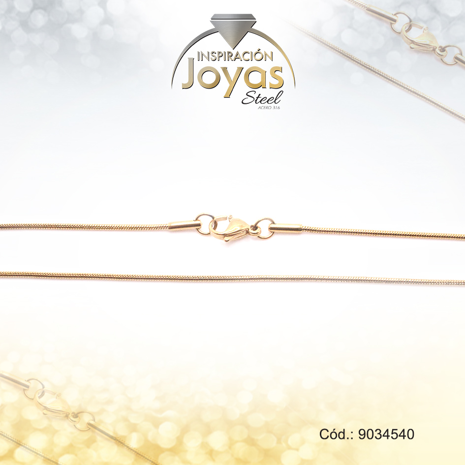 9034540 Cadena de Acero Dama Dorado Tejido Cola Topo Medida 40 cm - 9034540 - Imagen 1
