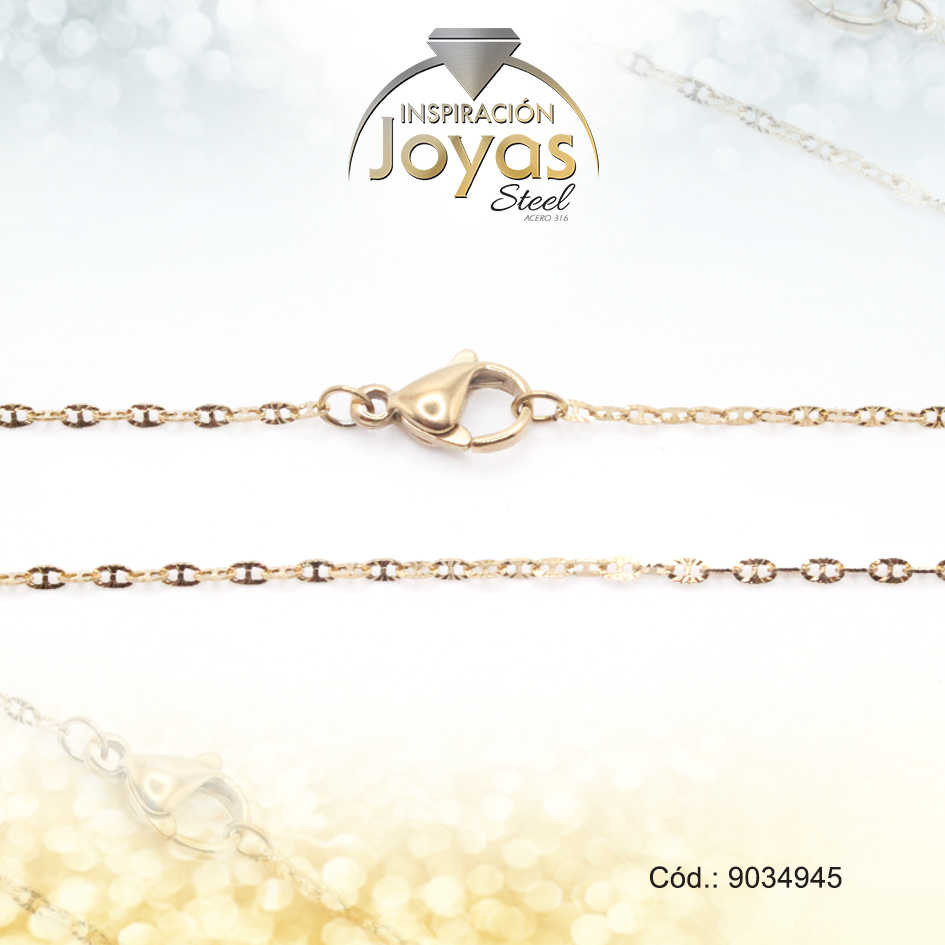 9034945 Cadena de Acero Dama Dorado Tejido Valentino Medida 45 cm - 9034945 - Imagen 1