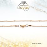 Cadena de Acero Dama Dorado Tejido Bismark Alterno con Esfera  Medida 50 cm - 9035550