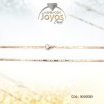 Cadena de Acero Caballero Dorado Tejido Valentino Alterna con Lamina Medida 60 cm - 9036060