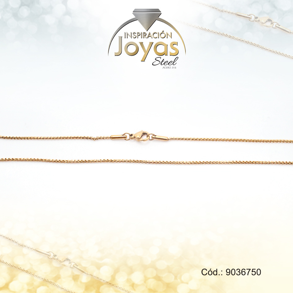 9036750 Cadena de Acero Dama Dorado Tejido Caja Redonda Medida 50 cm - 9036750 - Imagen 1