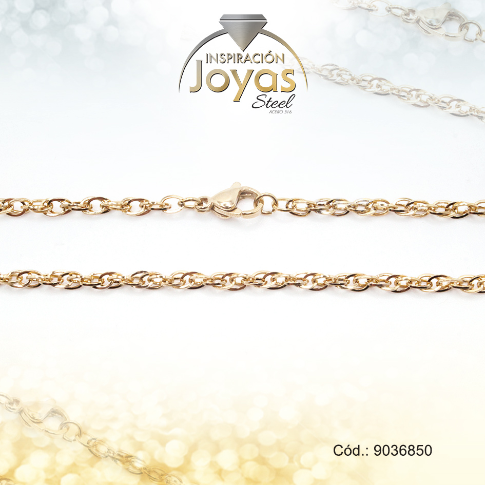 9036850 Cadena de Acero Dama Dorado Tejido Cola Topo Medida 50 cm - 9036850 - Imagen 1