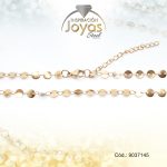 Cadena de Acero Dama Dorado Tejido Láminas Redondas  Medida 45 cm - 9037145