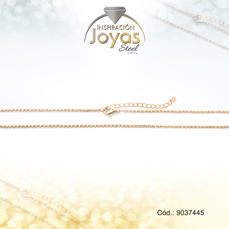 9037445 Cadena de Acero Dama Dorado Tejido Volga Medida 45 cm - 9037445 - Imagen 1
