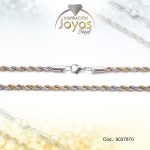 Cadena de Acero Caballero 2 Tonos Tejido Cordón Salomónico Medida 70 cm - 9037870