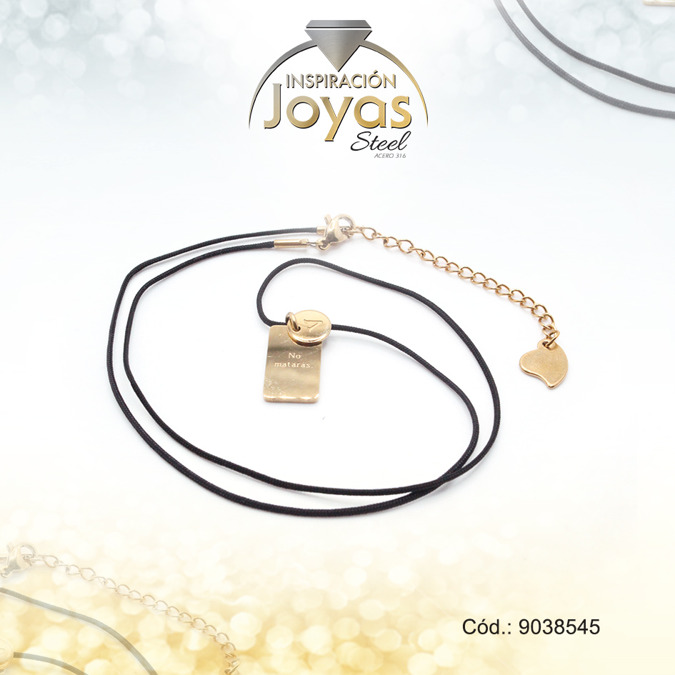 9038545 Cadena de Acero Cordón Dorado Poliéster Placa Mandamientos Medida 45 cm - 9038545 - Imagen 1