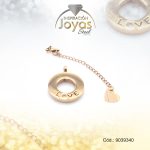 Cadena de Acero Dorado Hilo Nylon Círculo Love con Circón Medida 40 cm - 9039340