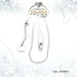 Cadena de Acero Plateado Con Dije Letra C  Medida 45 cm - 9039645