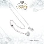 Cadena de Acero Plateado Con Dije Letra G  Medida 45 cm - 9040045