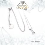 Cadena de Acero Plateado Con Dije Letra I  Medida 45 cm - 9040245