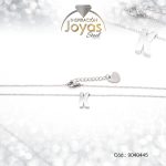 Cadena de Acero Plateado Con Dije Letra K  Medida 45 cm - 9040445