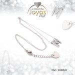 Cadena de Acero Plateado Con Dije Letra M  Medida 45 cm - 9040645