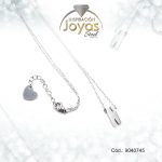 Cadena de Acero Plateado Con Dije Letra N  Medida 45 cm - 9040745