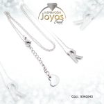 Cadena de Acero Plateado Con Dije Letra R  Medida 45 cm - 9040945