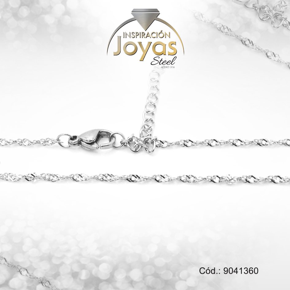 9041350 Cadena de Acero Dama Plateado Tejido Singapur Medida 50 cm - 9041350 - Imagen 1