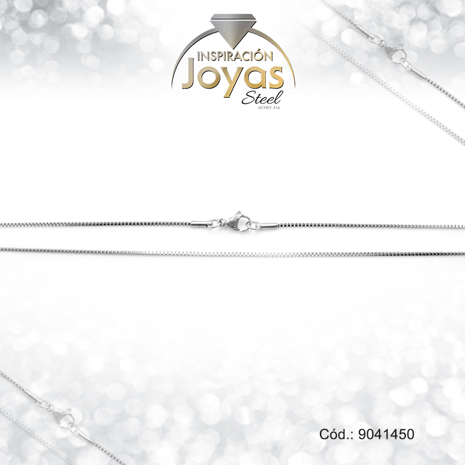 9041450 Cadena de Acero Dama Plateado Tejido Cola Topo Medida 50 cm - 9041450 - Imagen 1