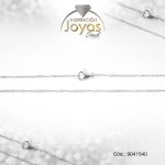 Cadena de Acero Dama Plateado Tejido Rombo  Medida 40 cm - 9041540