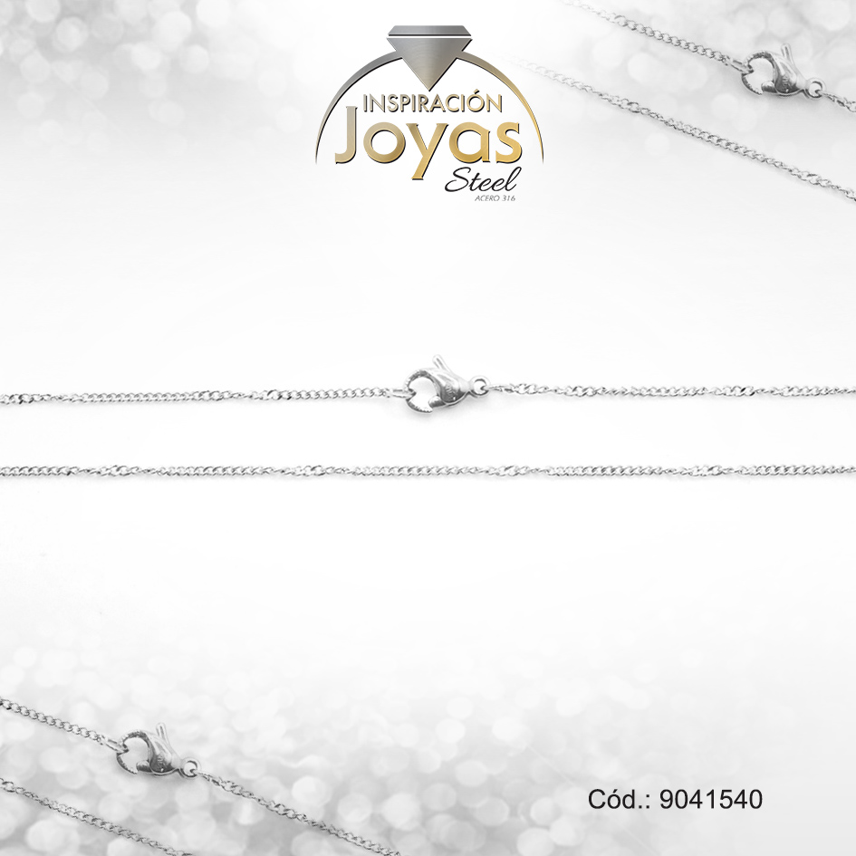 9041540 Cadena de Acero Dama Plateado Tejido Rombo Medida 40 cm - 9041540 - Imagen 1