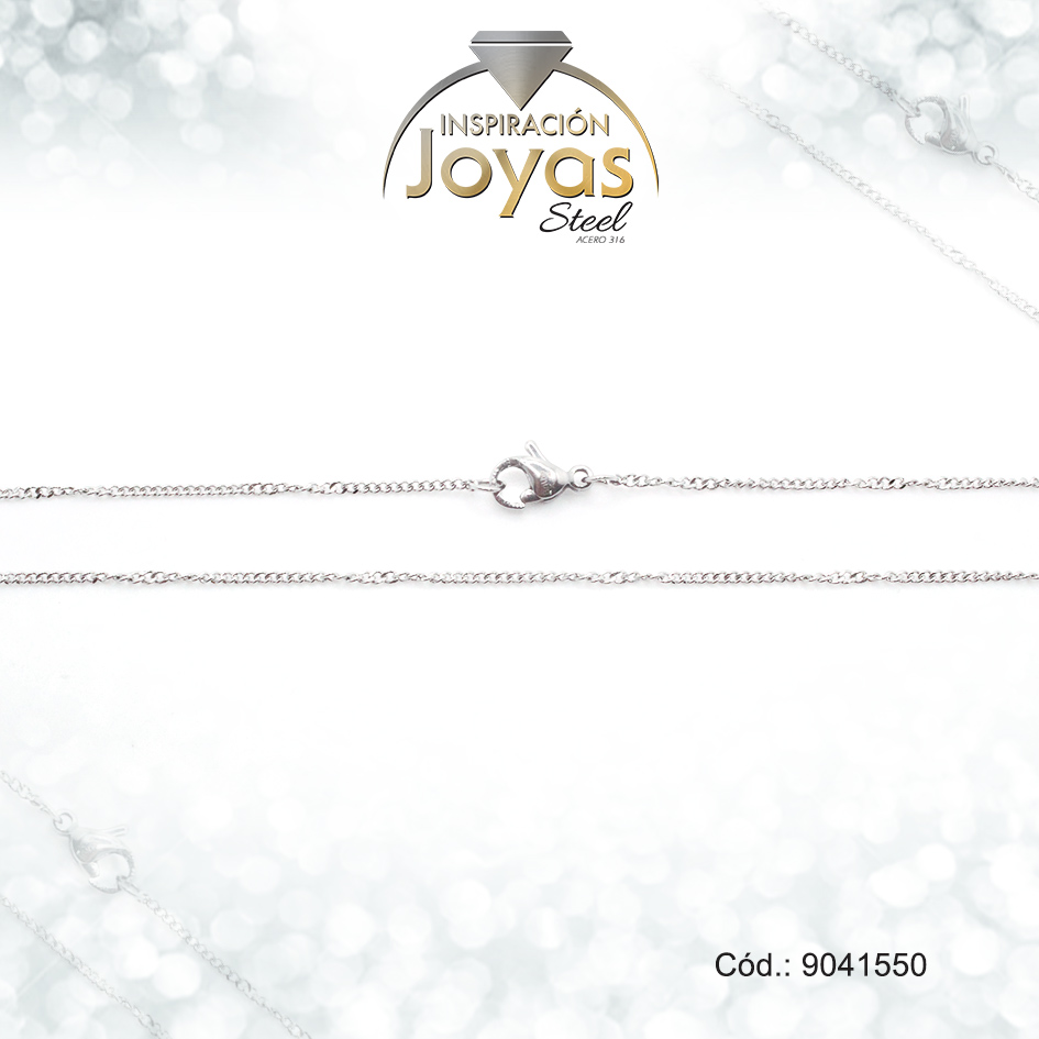 9041550 Cadena de Acero Dama Plateado Tejido Rombo Medida 50 cm - 9041550 - Imagen 1