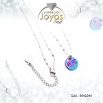 Cadena de Acero Plateado Con Dije Medalla Arcoiris efecto Luminoso Esmalte Medida 40 cm - 9042340