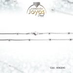 Cadena de Acero Dama Plateado Tejido Cola Topo Alterno con Esfera  Medida 45 cm - 9043045