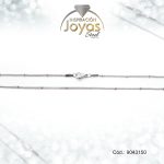 Cadena de Acero Dama Plateado Tejido Cola Topo Alterno con Esfera  Medida 50 cm - 9043150