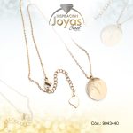 Cadena de Acero Dorado Con Dije Signo Aries  Medida 40 cm - 9043440