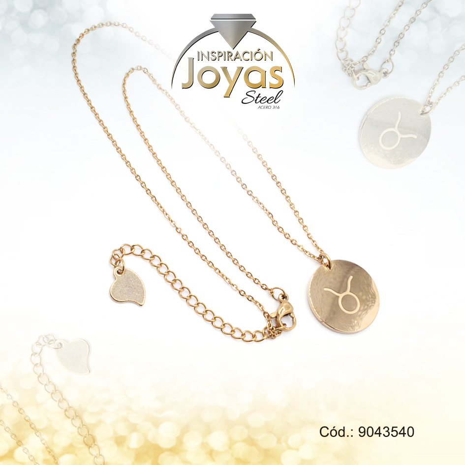 9043540 Cadena de Acero Dorado Con Dije Signo Tauro Medida 40 cm - 9043540 - Imagen 1
